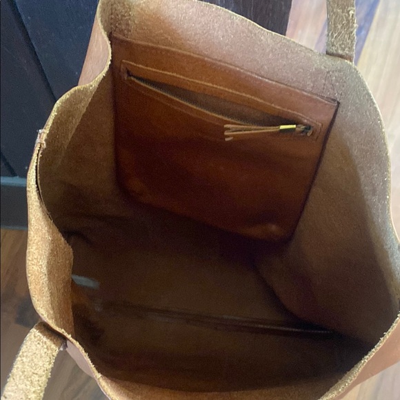 Madewell Cognac Brown Leather Tote Bag - Picture 2 of 3